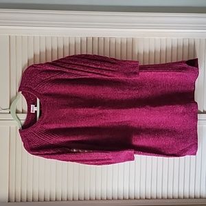 Chenille sweater dress magenta